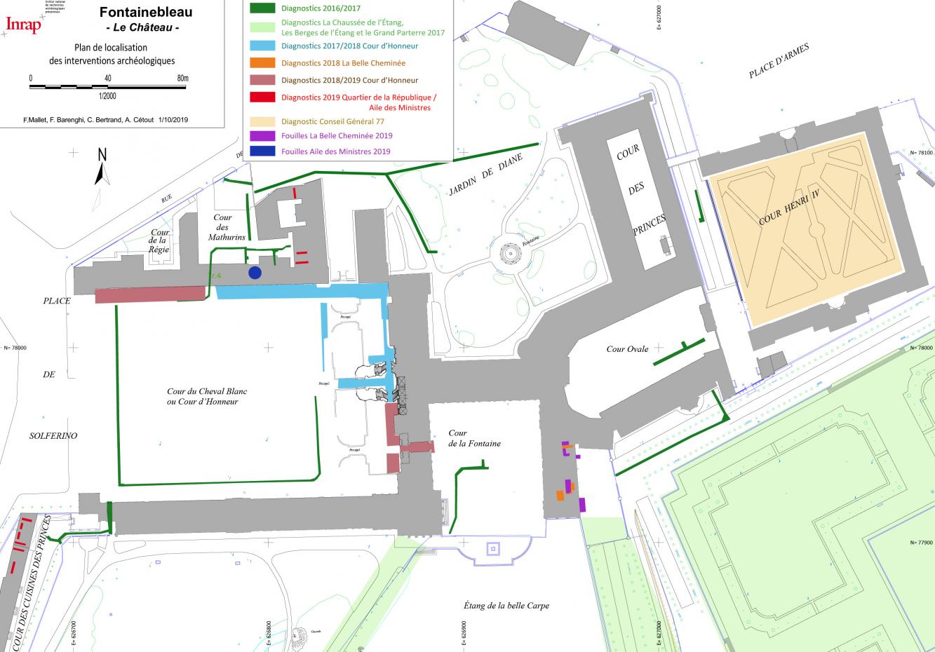 Plan général des diagnostics et fouilles archéologiques 